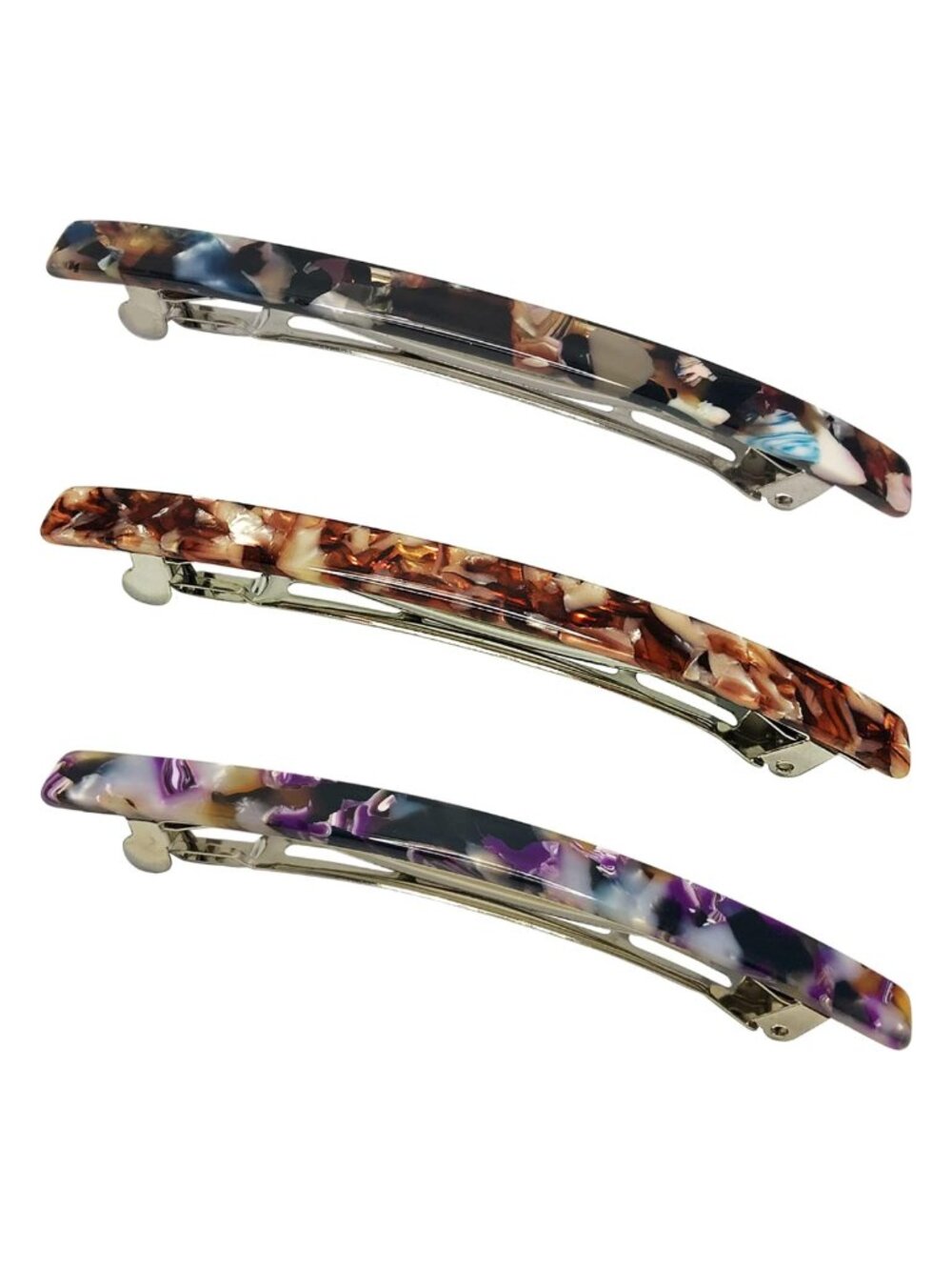 Long French Hair Barrettes 4 Inch Large Hair Clips Automatic Clasp Resin Nonslip